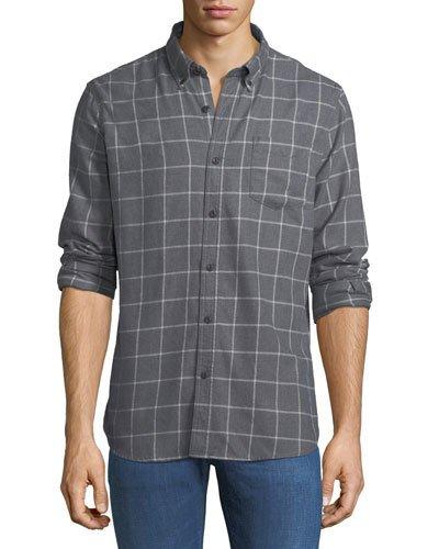 Windowpane-print Flannel Work