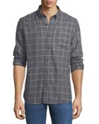 Windowpane-print Flannel Work