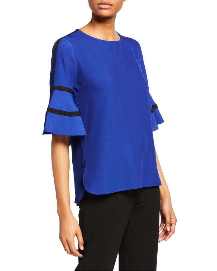 3/4-sleeve Piped Flare