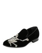 Men's Dancing Skeleton Velvet Formal