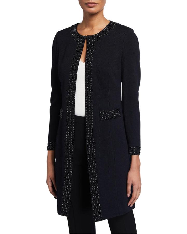 Santana Knit Long Embellished Jacket