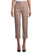Gingham Checked Cropped Trousers