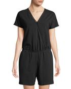 Short-sleeve V-neck Romper