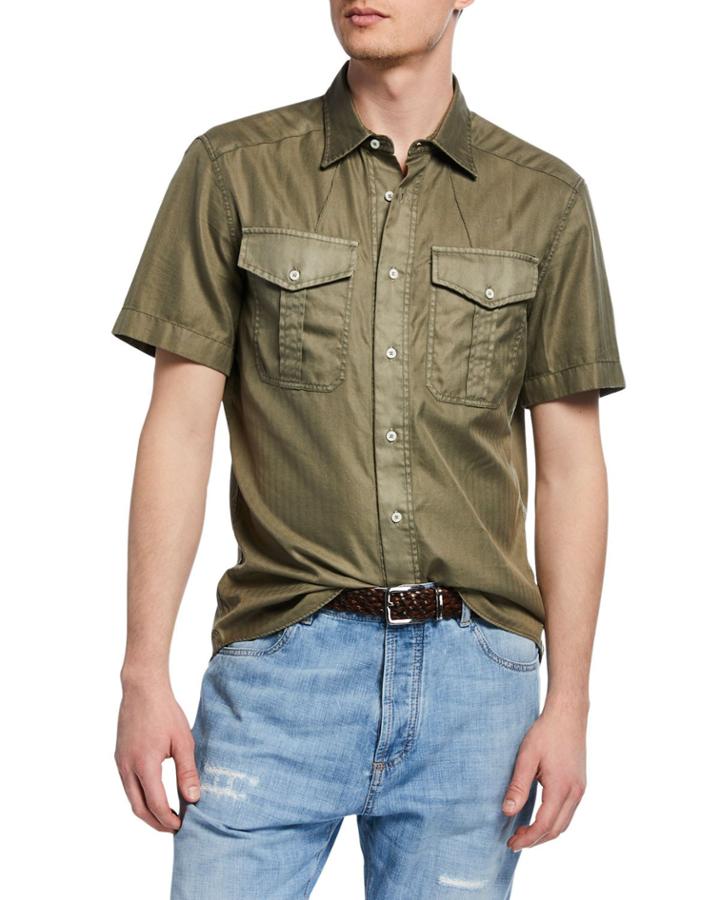 Men's Short-sleeve Chevron