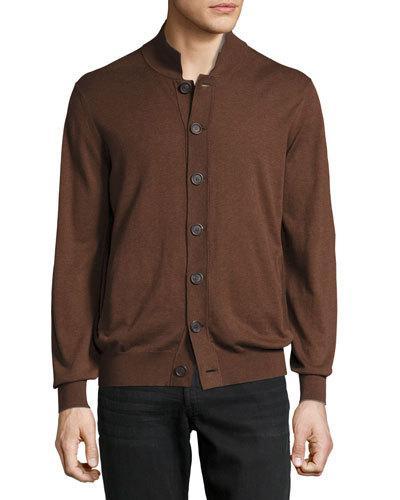 High-neck Button-front Cardigan