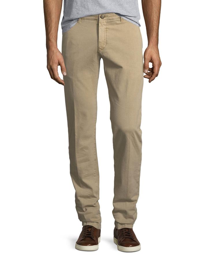 Flat-front Stretch Chino Pants