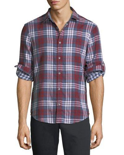 Plaid Flannel Button-front