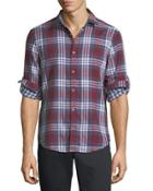Plaid Flannel Button-front
