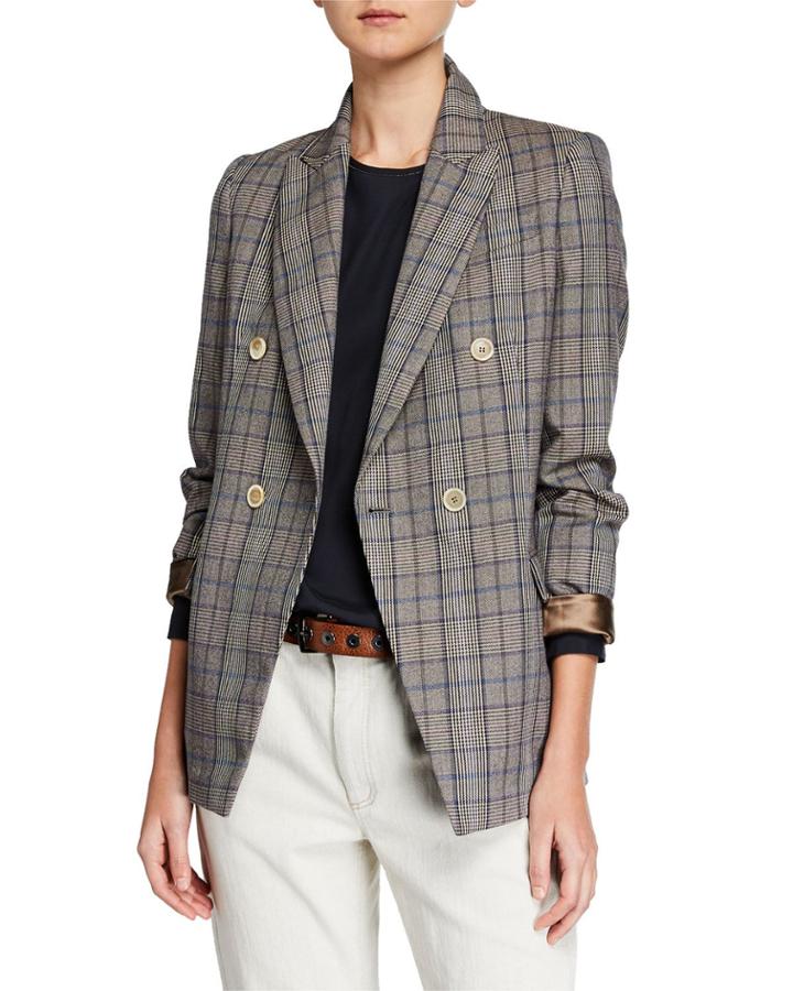 Peak-lapel Wool/cotton Jacket