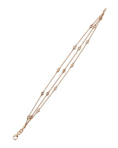 14k Rose Gold Three-strand Floating Diamond Bracelet