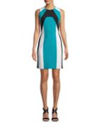 Colorblocked Stretch-boucle Dress