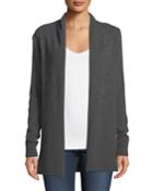 Cashmere Open-front Computer Cardigan, Gray