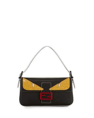 Baguette Bag Bugs Shoulder Bag, Black/sunflower