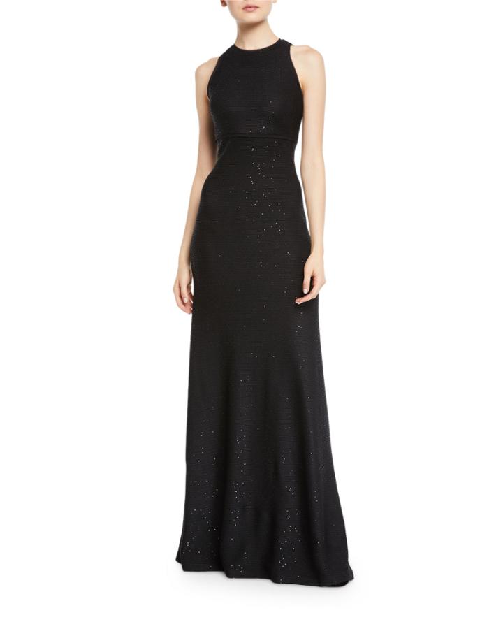 Links Sequin Knit A-line Gown