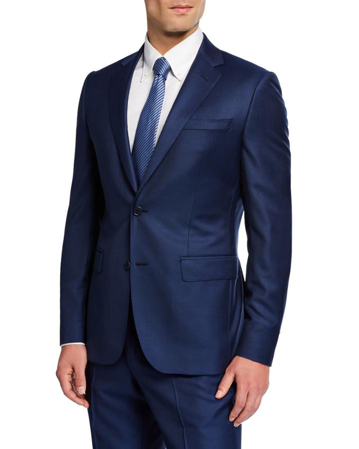 Men's Solid Two-piece Wool