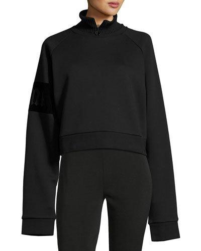 Cropped Zip-neck Pullover