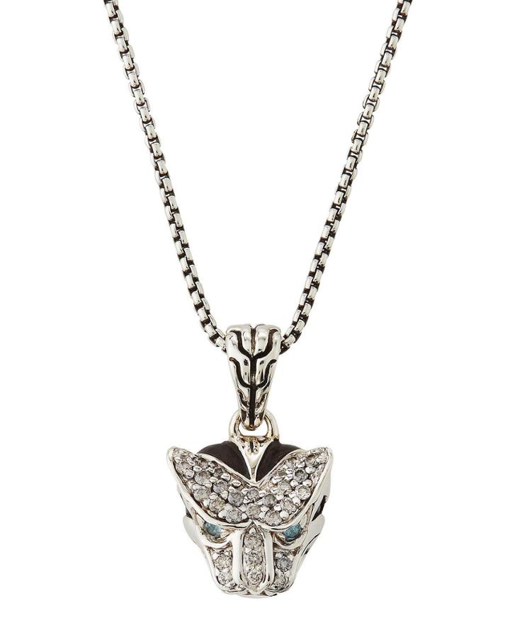 Legends Macan Diamond & Swiss Blue Topaz Pendant Necklace
