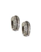 Black Diamond Huggie Earrings