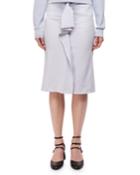 High-rise Deconstructed Pencil Skirt W/ Ruffle