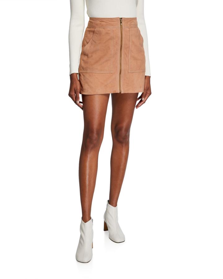 Front Zip Suede