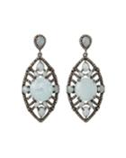Marquise Aquamarine Diamond Pave Earrings