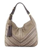Brinkley Leather Hobo Bag, Truffle