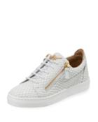 Snake-embossed Leather Low-top Sneakers, Toddler/kids