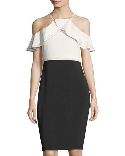 Colorblock Halter-neck Sleeveless