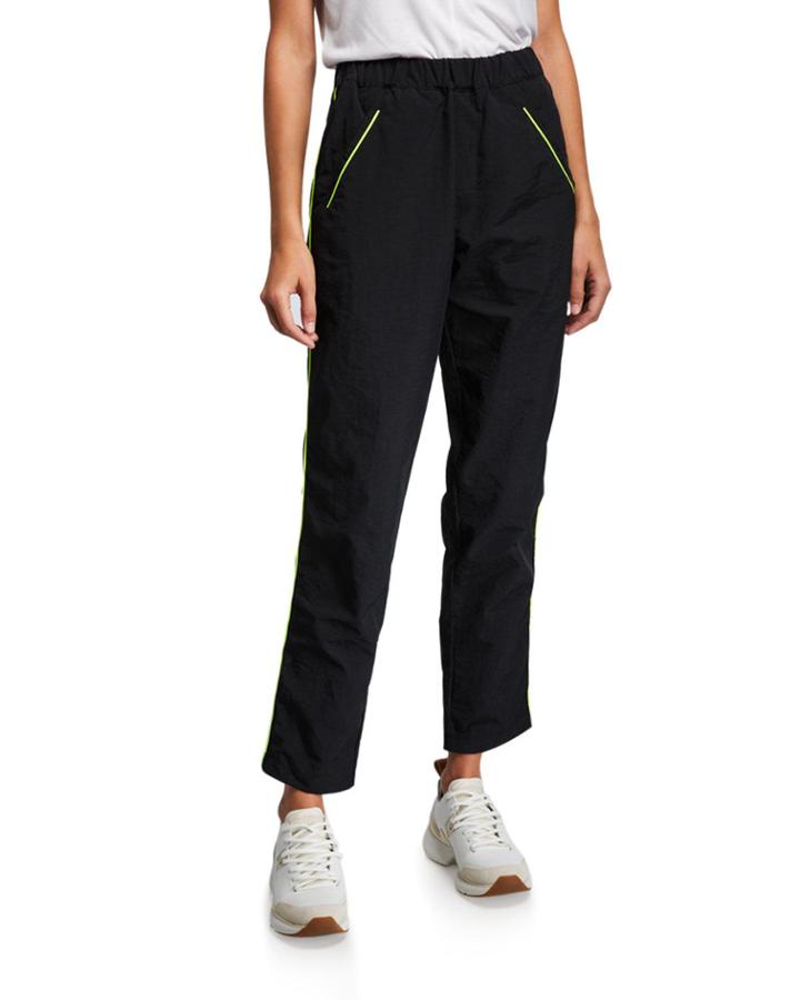 Piping Nylon Track Pants