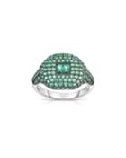 Cubic Zirconia Cocktail Ring, Green,
