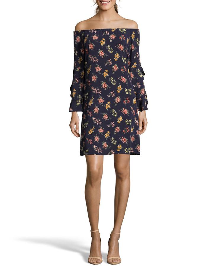 Off-the-shoulder Ruffle-sleeve Dress