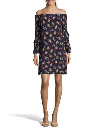 Off-the-shoulder Ruffle-sleeve Dress