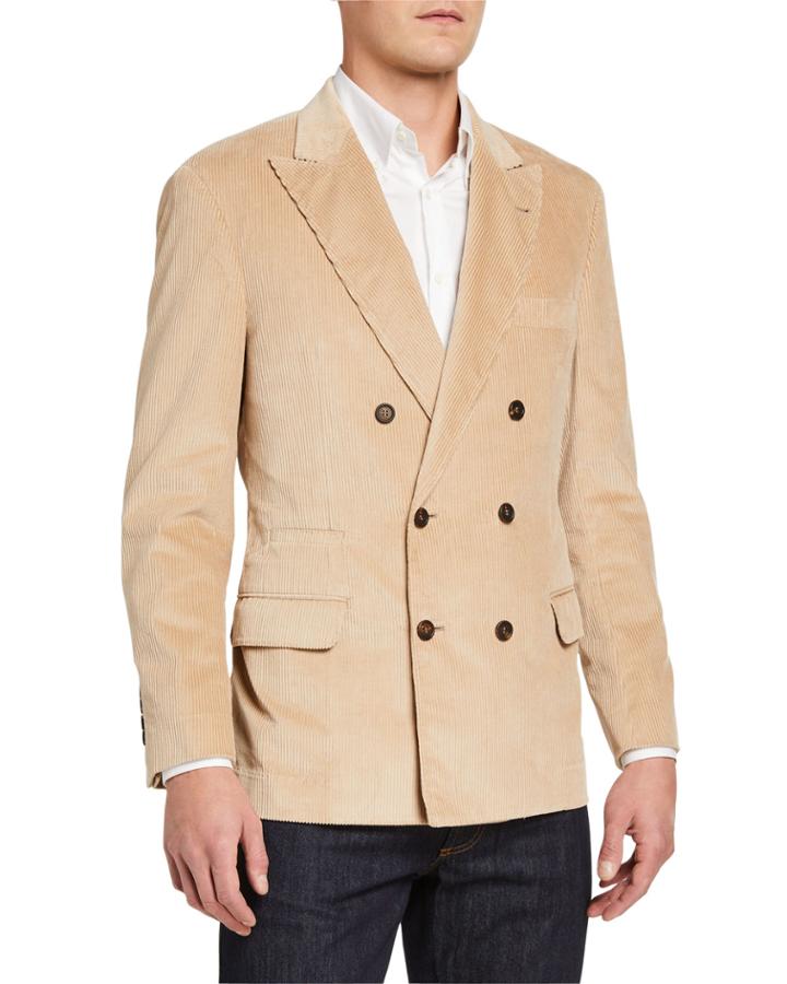 Men's One And A Half Breasted Corduroy Cotton Blazer