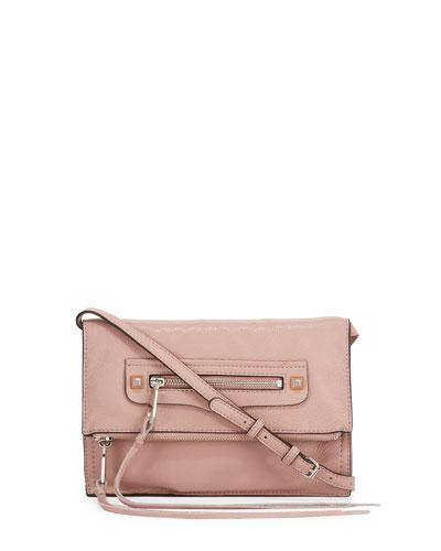 Regan Small Leather Clutch Bag, Vintage Pink