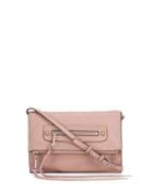Regan Small Leather Clutch Bag, Vintage Pink