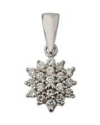 18k White Gold Diamond Sunburst Pendant