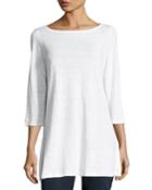 Petite 3/4-sleeve Organic Linen Jersey Tunic