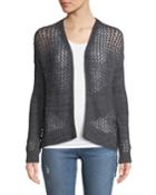 Openwork Lace-up Cardigan