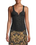 Puckered Lace Fitted Tank