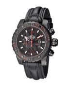 48mm Polpo Chronograph Stainless Steel Leather Watch, Black