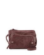 Addison Crocodile-embossed Crossbody Bag, Burgundy