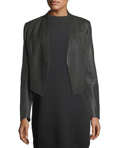Napa Leather Open-front Jacket