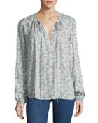 Townsend Floral-print Blouse, White Pattern