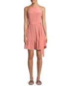 Silk Halter Flounce Romper