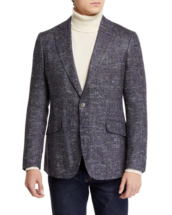 Men's Honcut Silk Tweed Two-button Jacket