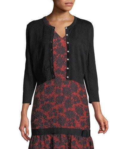 Pearl-button Long-sleeve Cardigan