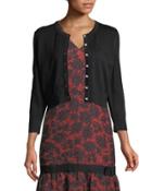 Pearl-button Long-sleeve Cardigan