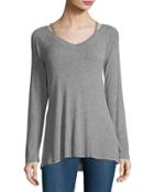 Raglan-sleeve V-neck Tee