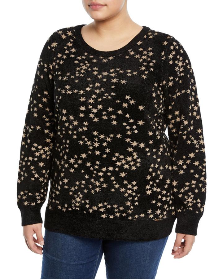 Metallic Star Jacquard Sweater,