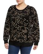 Metallic Star Jacquard Sweater,